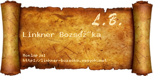 Linkner Bozsóka névjegykártya